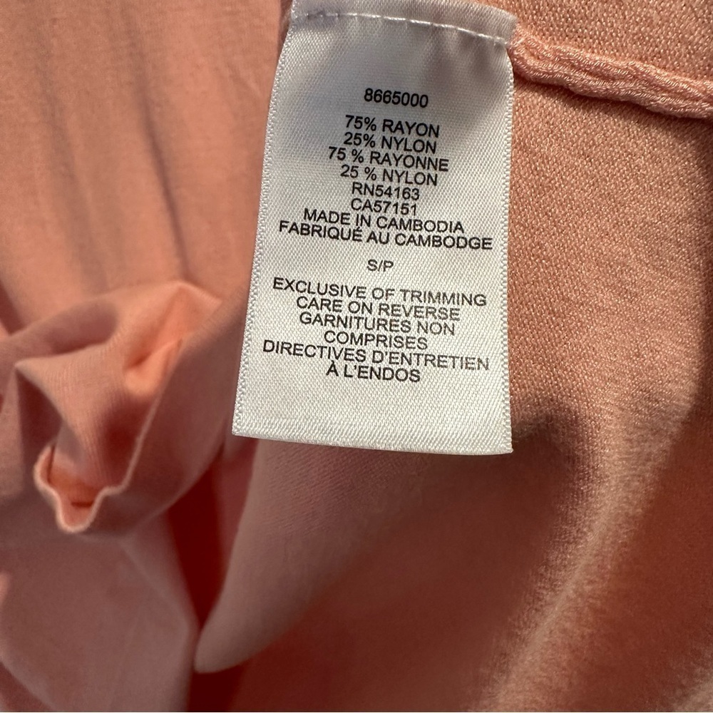 Karl Lagerfield Paris | womens small light coral/pink short sleeves sweater - Picture 6 of 7